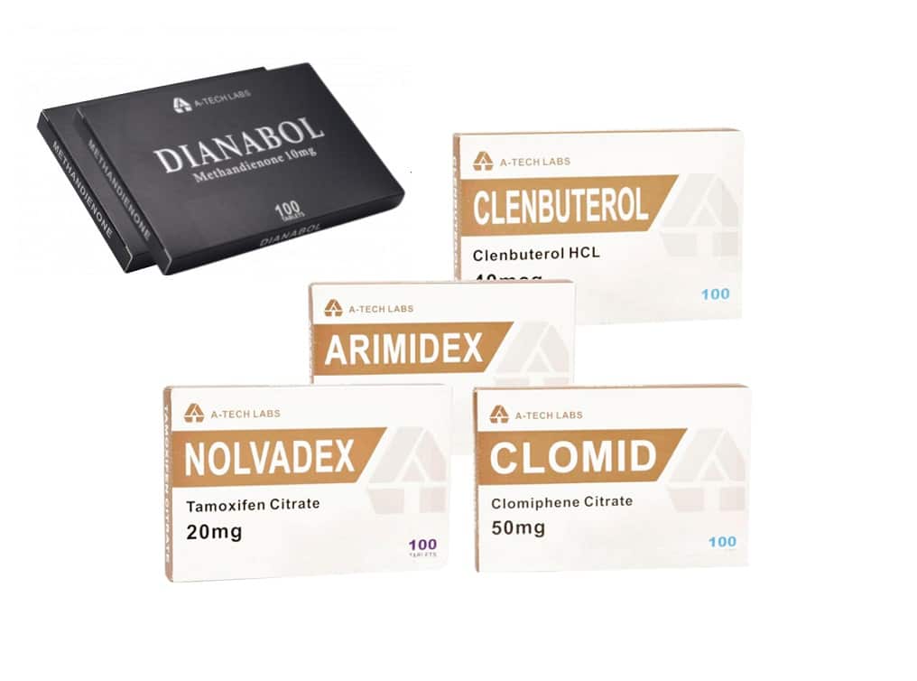 SZÁJON ÁT ALKALMAZANDÓ SZÁRAZ IZOMCSOMAGOLÁS A TECH LABS DIANABOL CLENBUTEROL PCT 8 HÉT 1
