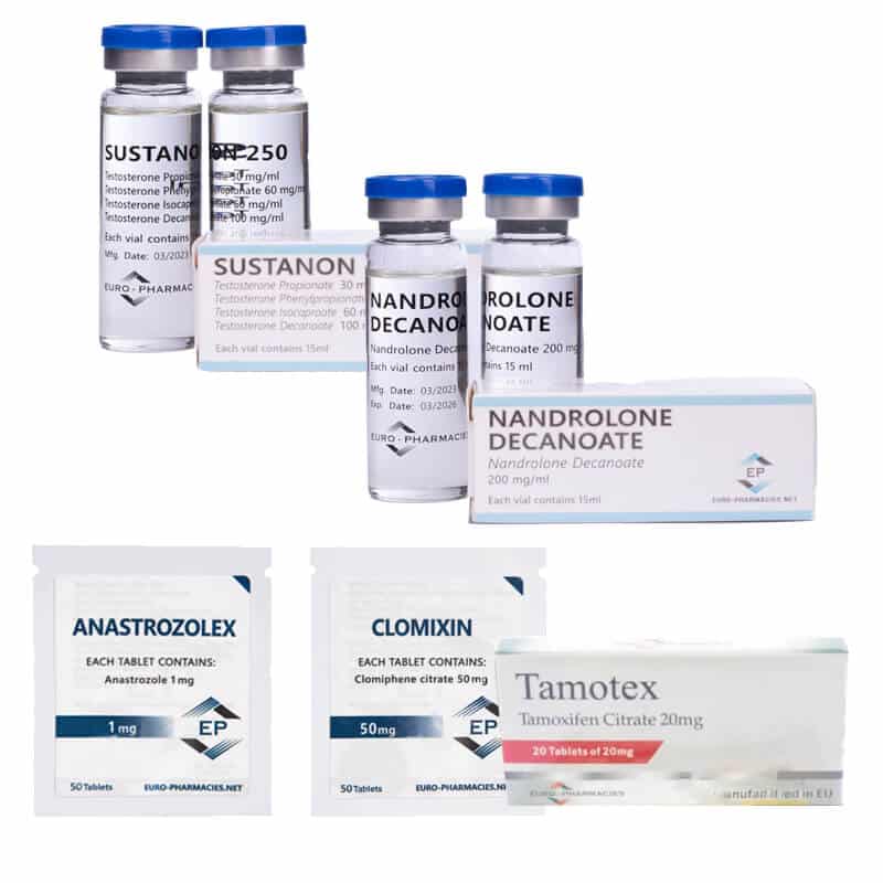 II. SZINTŰ (INJEKCIÓS) Tömegnövelő csomag: SUSTANON 250 + DECA 250 + PCT (8 hét) Euro Pharmacies