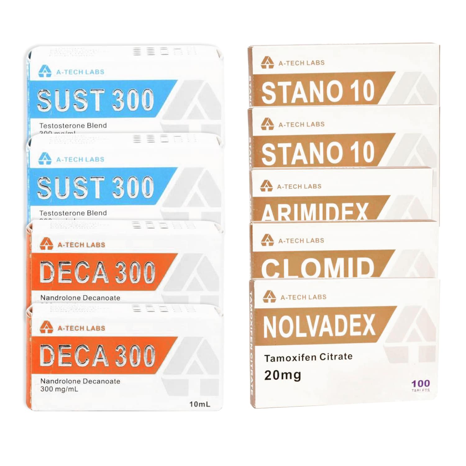Izomtömegnövelő csomag (szájon át történő injekció) Sustanon + Deca + Winstrol (8 hét) A Tech