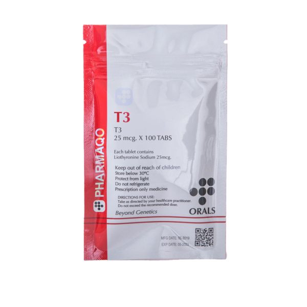 T3 25mcg x 50 Nátrium-liotironin 25mcg tabletta 50 tabletta Pharmaqo Labs 41 €