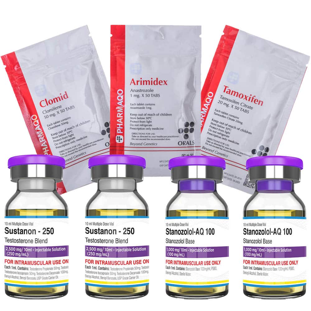 Tömegnövelő csomag INJECT Sustanon Stanozolol 8 hét Pharmaqo Labs