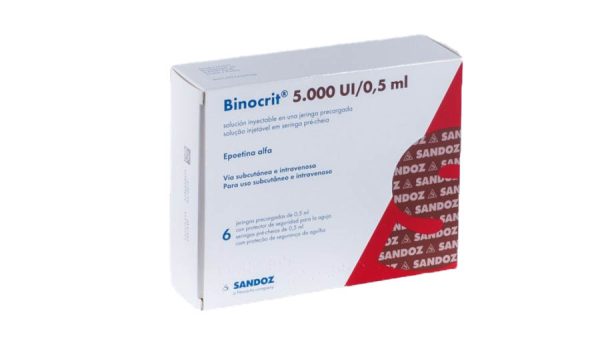 Binocrit 5000 NE 0,5 ml 6 oldatos injekció előretöltött fecskendőben Epoetin Alfa Sandoz