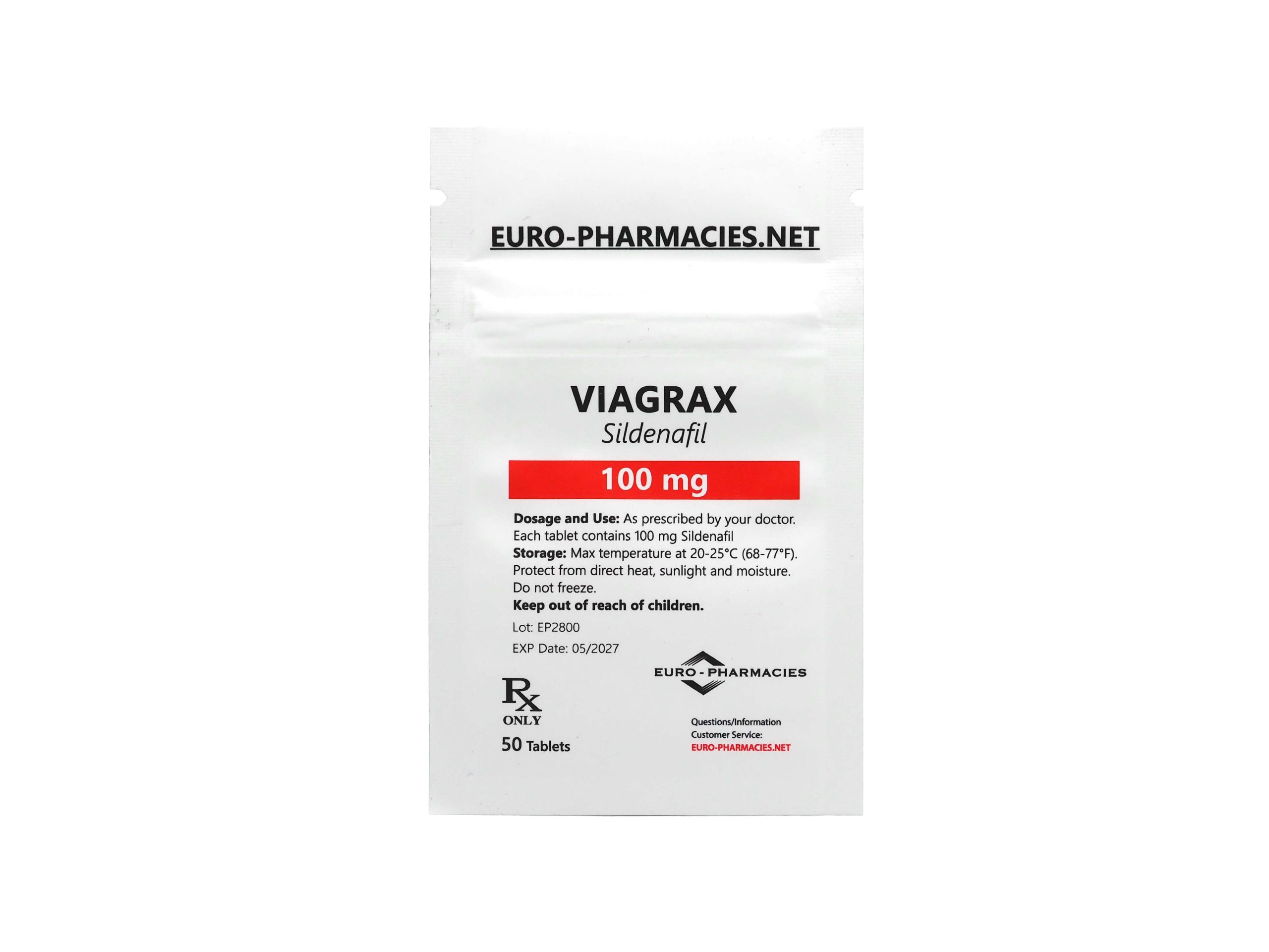 Europharmacies Viagrax (szildenafil) zacskó
