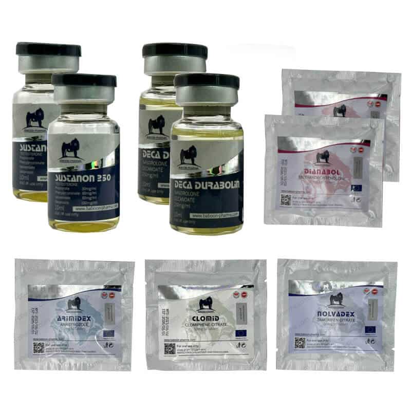 III. SZINTŰ (INJEKCIÓS) Tömegnövelő csomag: SUSTANON + DECA + DIANABOL (8 hét) Baboon Pharma