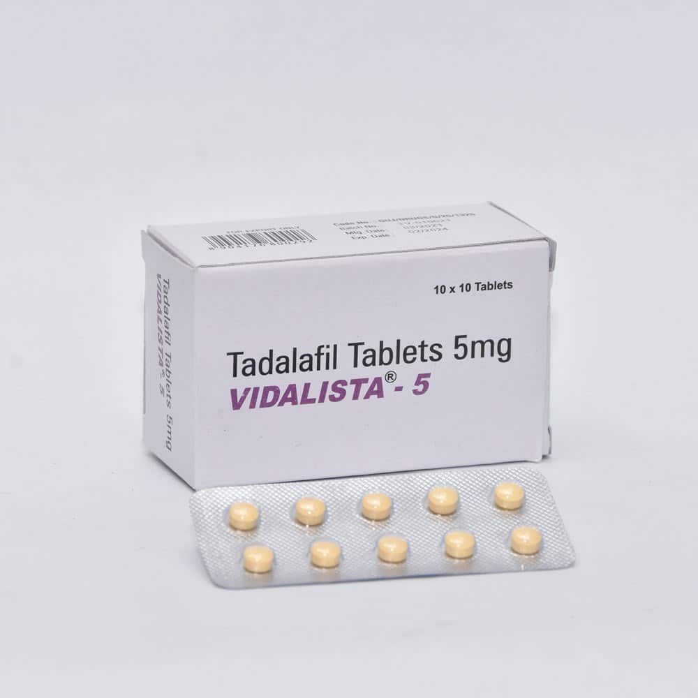 Vidalista 5 mg Tadalafil Tabletta 100 tabletta EU Gyógyszertár