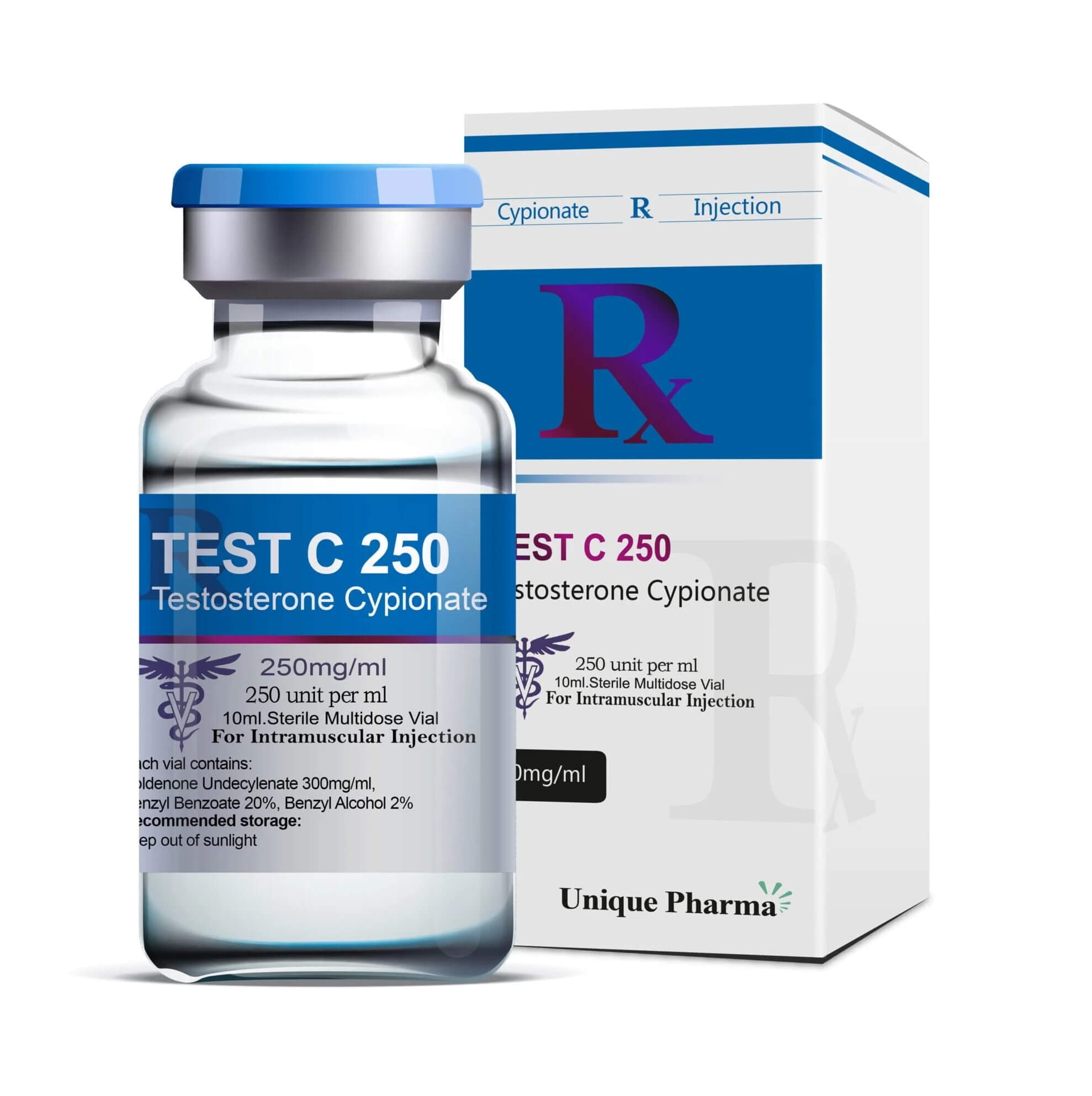C 250 teszt - Tesztoszteron-cipionát (250 mg/ml 10 ml) - UNIQUE-PHARMA