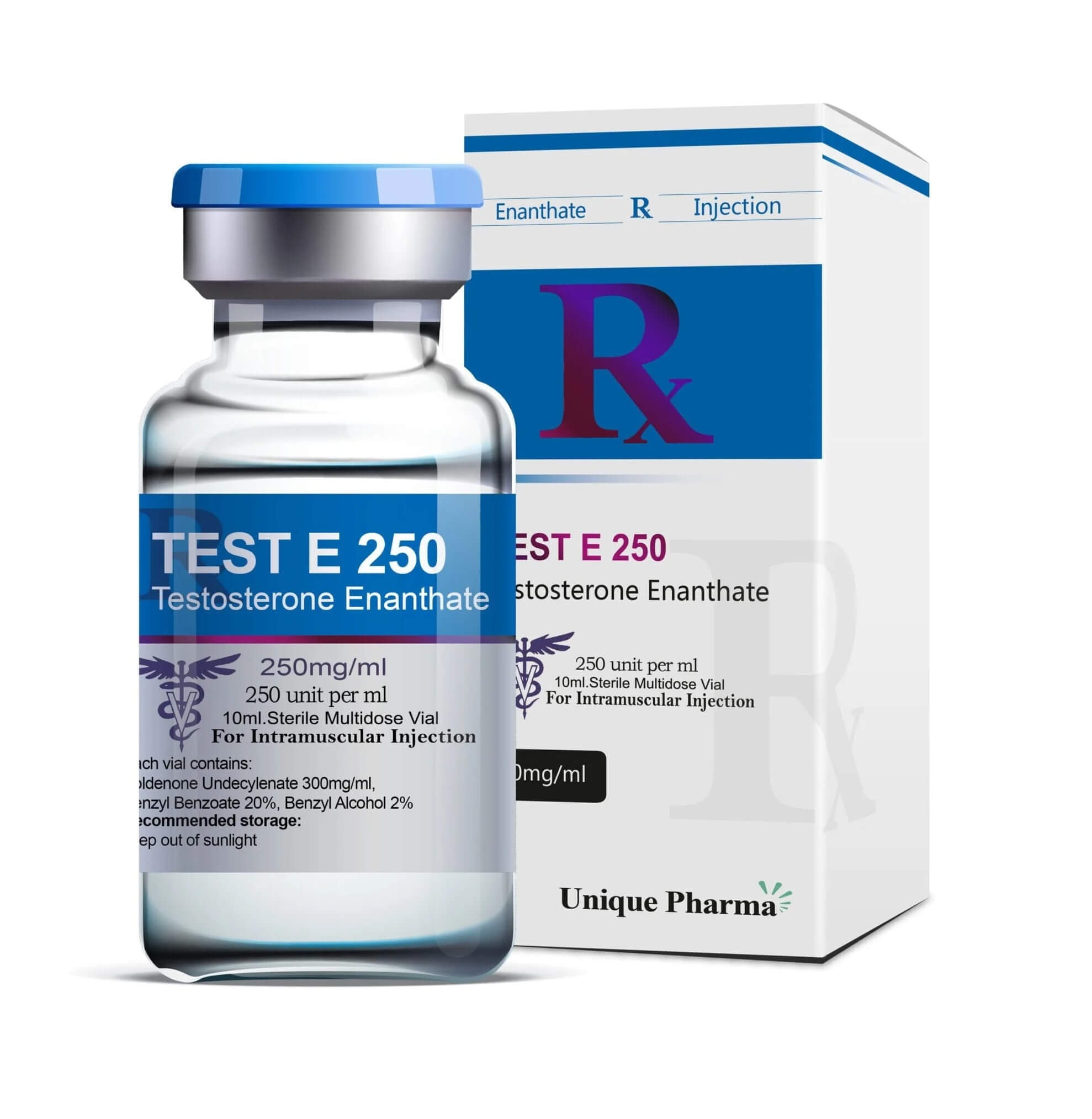 E 250 teszt - Tesztoszteron-enantát (250 mg/ml 10 ml) - UNIQUE-PHARMA