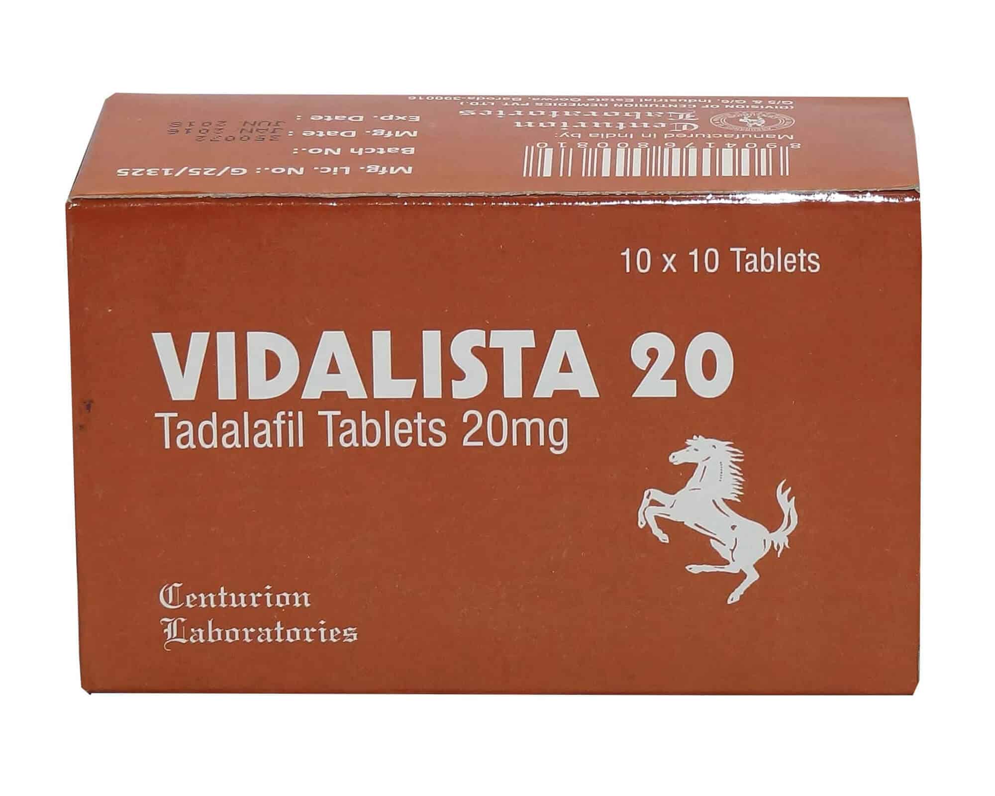 VIDALISTA 20 MG (Tadalafil 20 mg) (100 tabletta) - CENTURION