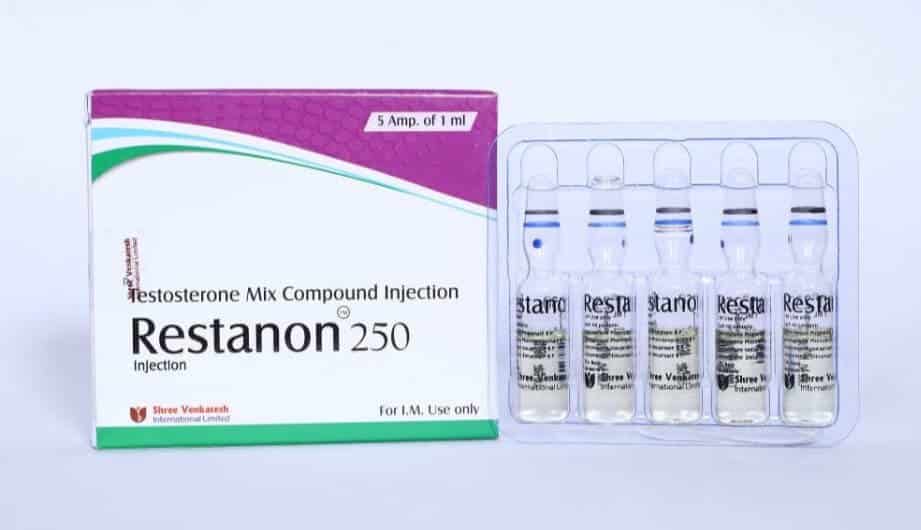 RESTANON - Tesztoszteron keverék vegyület 250mg/ml (5amp x 1ml) - Shree Venkatesh